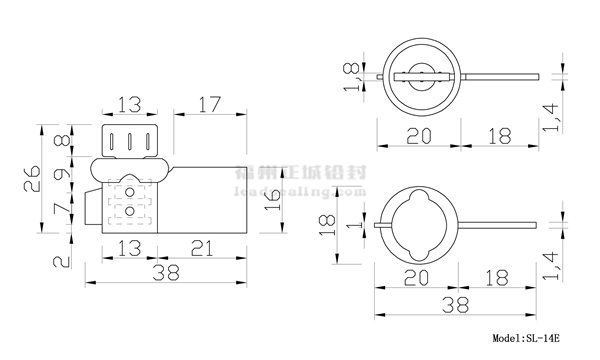 SL-14E电子仪表封尺寸 SL-14E电子仪表封尺寸