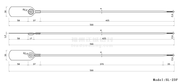SL-23F塑料封条尺寸